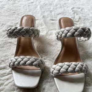 Sincerely Jules White Braided Sandals Wooden Block Heel Shoes